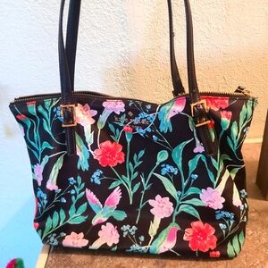 Kate Spade Black Botanical Tote Bag